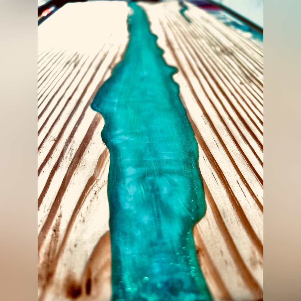 Handcrafted wood/resin art, serving, table top - Custom Made many uses